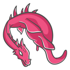 Folklore creature dragon flying icon