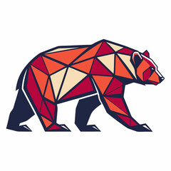 Bold Polygonal Bear Design vector illustration