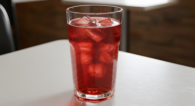 Zobo hibiscus iced tea sweetened with ginger on a restaurant table