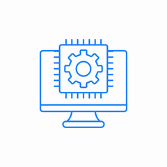 laptop processor hardware icon sign vector