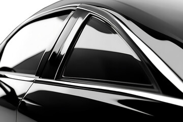 Fototapeta premium Automotive design with gleaming chrome accents. Sleek lines and light play create a striking, modern aesthetic. Dynamic form, captivating reflection.