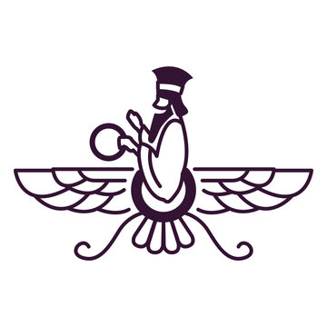 Faravahar symbol stroke
