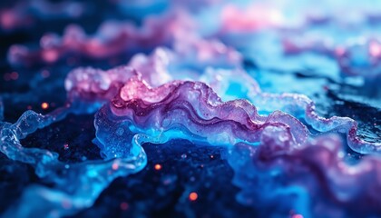 Ethereal Stone Nebula: Iridescent Swirls of Violet, Cerulean, and Rose Quartz Patterns