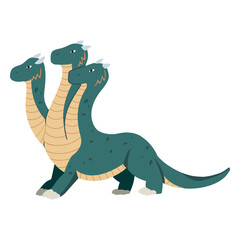Three-headed dragon illustration