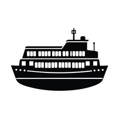 Fototapeta premium Ferry boat vector silhouette