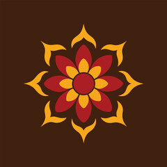 A colorful rangoli vector art illustration(C)