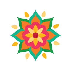 A colorful rangoli vector art illustration(F)