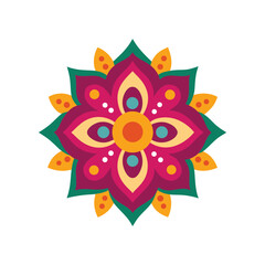A colorful rangoli vector art illustration
