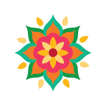 A colorful rangoli vector art illustration(F)