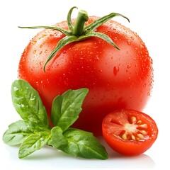 tomato with leaves