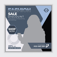 Fashion sale discount advertisement template with vibrant colors and stylish text for seasonal promotions