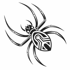 Minimal Spider with Tech-Inspired Design vector illustration