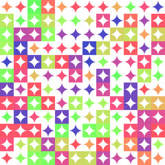 Colorful abstract geometric seamless pattern background. 3d rendering.