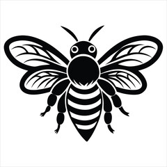 Obraz premium Silhouette of a bee, Buzzing Honeybee Collecting Nectar from Vibrant Spring Blossoms