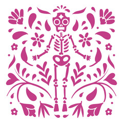 D&iacute;a de los muertos skeleton decorative pattern
