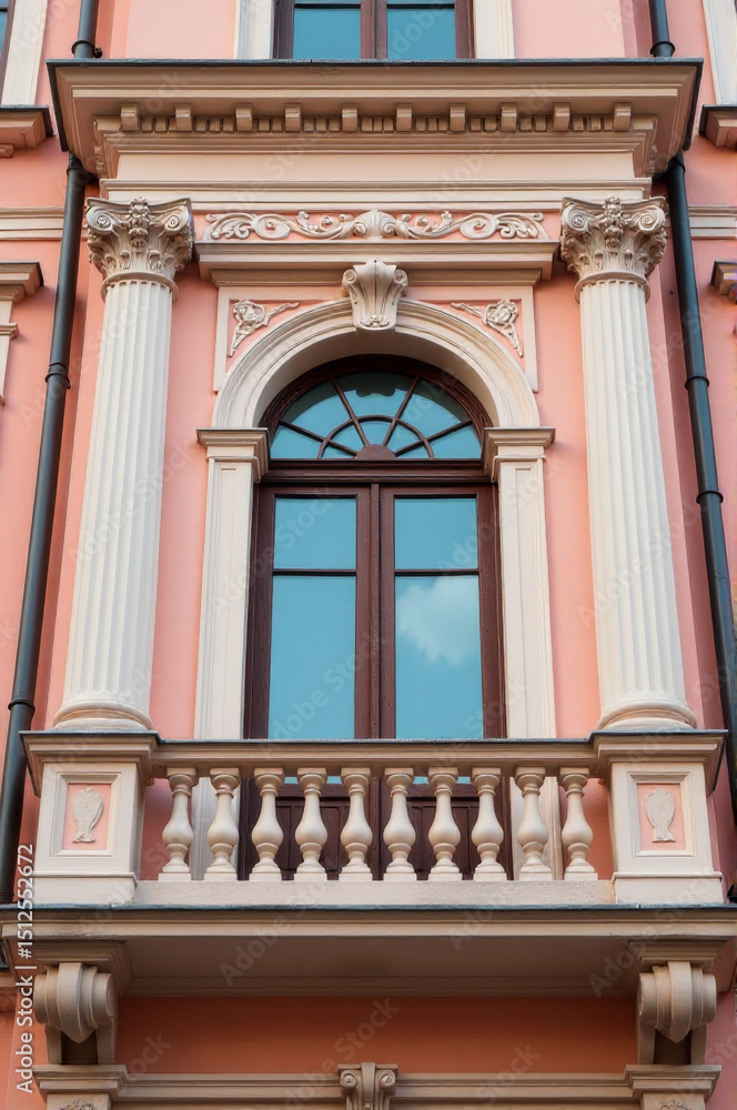 Poster a city hall building with a large clock face on the front, a common feature in urban landscapes