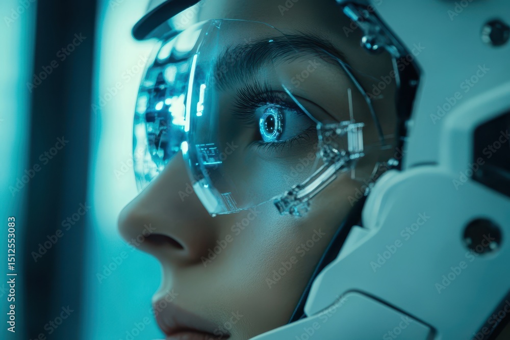 Aufkleber futuristic procedure enhancing human dna upgrade with advanced technology in a high-tech environment