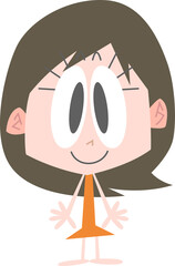 笑顔で正面を向いた女性主線なし