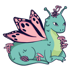 Dragon illustration fungi