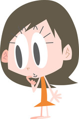 何かを見つめる女性主線なし