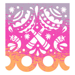 Cinco de mayo music instruments papel picado