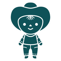 Boy wearing a cowboy hat cut out