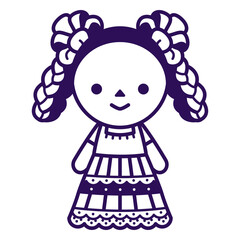 Mexican girl in a purple dress