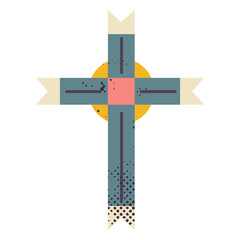 Blue and pink simple cross