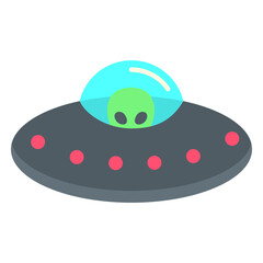 Alien looking from the flying saucer