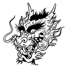 Dragon head in high contrast