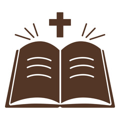 Brown book with a cross on it