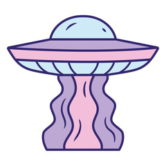 Pink and purple spaceship