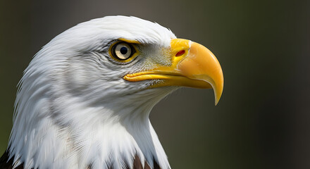 Majestic bald eagle resting in natural habitat with sharp focus on details