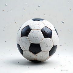 Naklejka premium soccer ball on black background