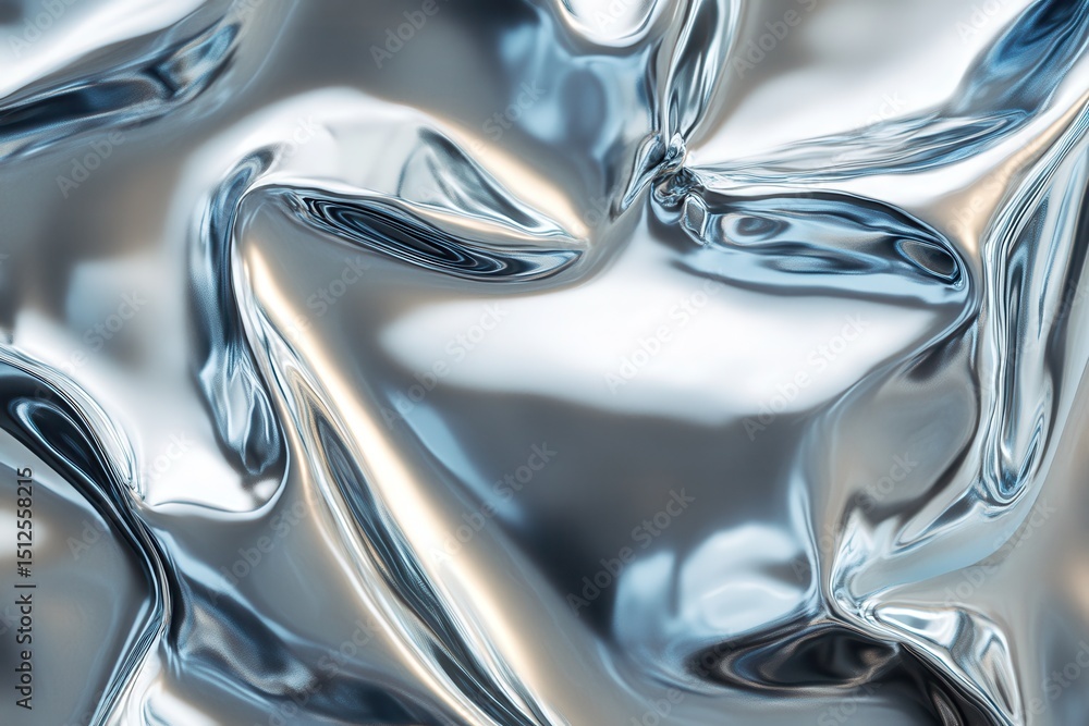 Aufkleber beautiful liquid metal texture with soft sheen and intricate design features in a close-up perspecti