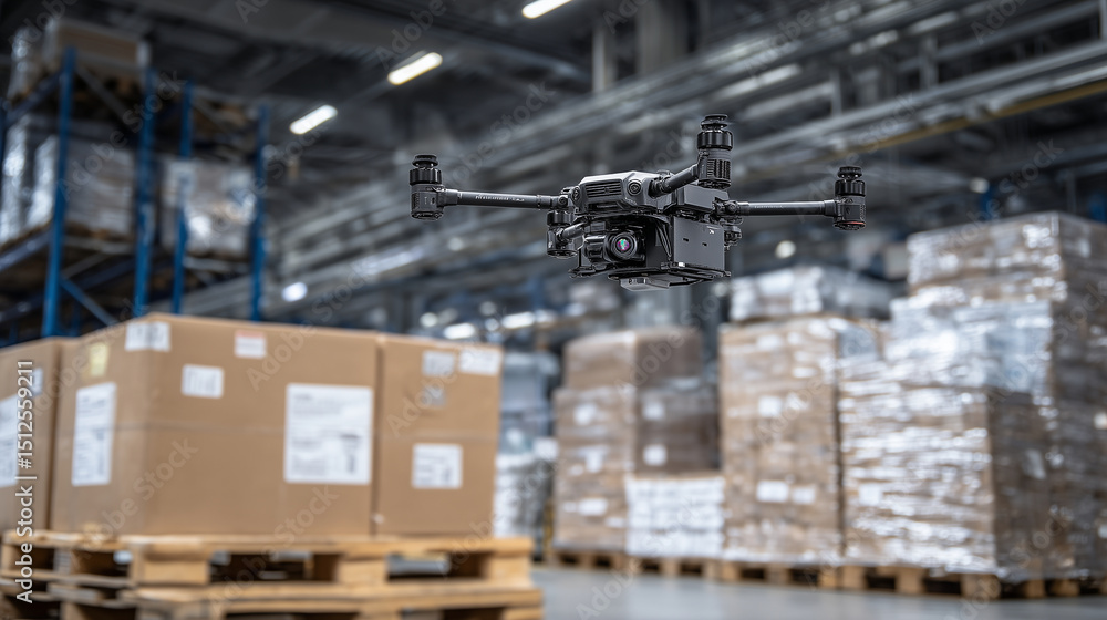 Poster a pharmaceutical cold-chain warehouse with insulated crates and sensor-equipped drones loading for d