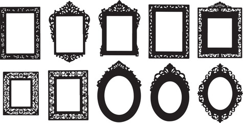 set of vintage frames silhouettes