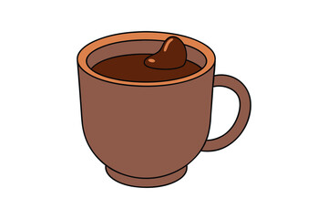 Hot Cocoa Mug Winter Drink Clipart on White Background
