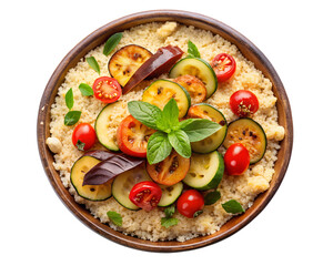 Couscous with Grilled Vegetables Top View