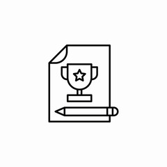 achievement certificate icon sign vector