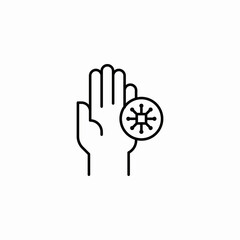 bacteria on hand icon sign vector
