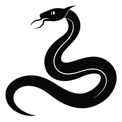Cobra snake silhouette vector art illustration black, snake graphic icon snake black silhouette isolate vector, Coiled snake silhouette vector illustration of a cartoon of a snake vector illustration.