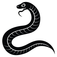 Cobra snake silhouette vector art illustration black, snake graphic icon snake black silhouette isolate vector, Coiled snake silhouette vector illustration of a cartoon of a snake vector illustration.