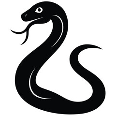 Cobra snake silhouette vector art illustration black, snake graphic icon snake black silhouette isolate vector, Coiled snake silhouette vector illustration of a cartoon of a snake vector illustration.