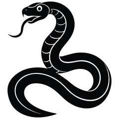 Cobra snake silhouette vector art illustration black, snake graphic icon snake black silhouette isolate vector, Coiled snake silhouette vector illustration of a cartoon of a snake vector illustration.