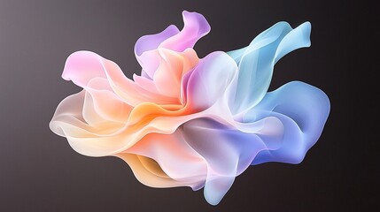 Abstract Swirling Digital Geometry Emerging from Darkness