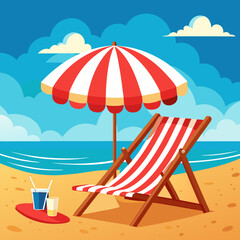 beach with umbrellas