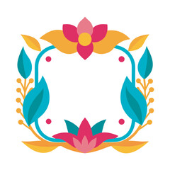 Abstract Floral Frame Vector Artistic Style