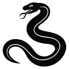 Cobra snake silhouette vector art illustration black, snake graphic icon snake black silhouette isolate vector, Coiled snake silhouette vector illustration of a cartoon of a snake vector illustration.