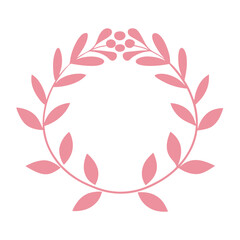 Pink Flower Frame Vector Decorative Style